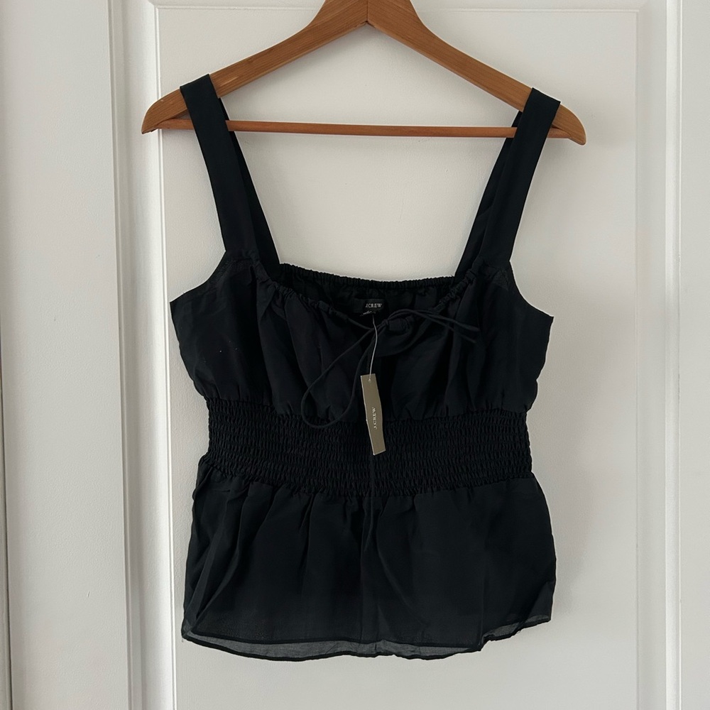 J. Crew Black Tie Front Bustier Tank Top